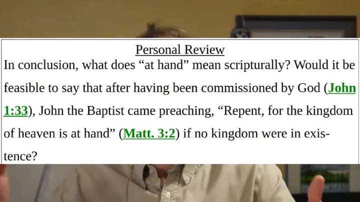 Lesson 2d, The Biblical Use of the Phrase, “At Hand”